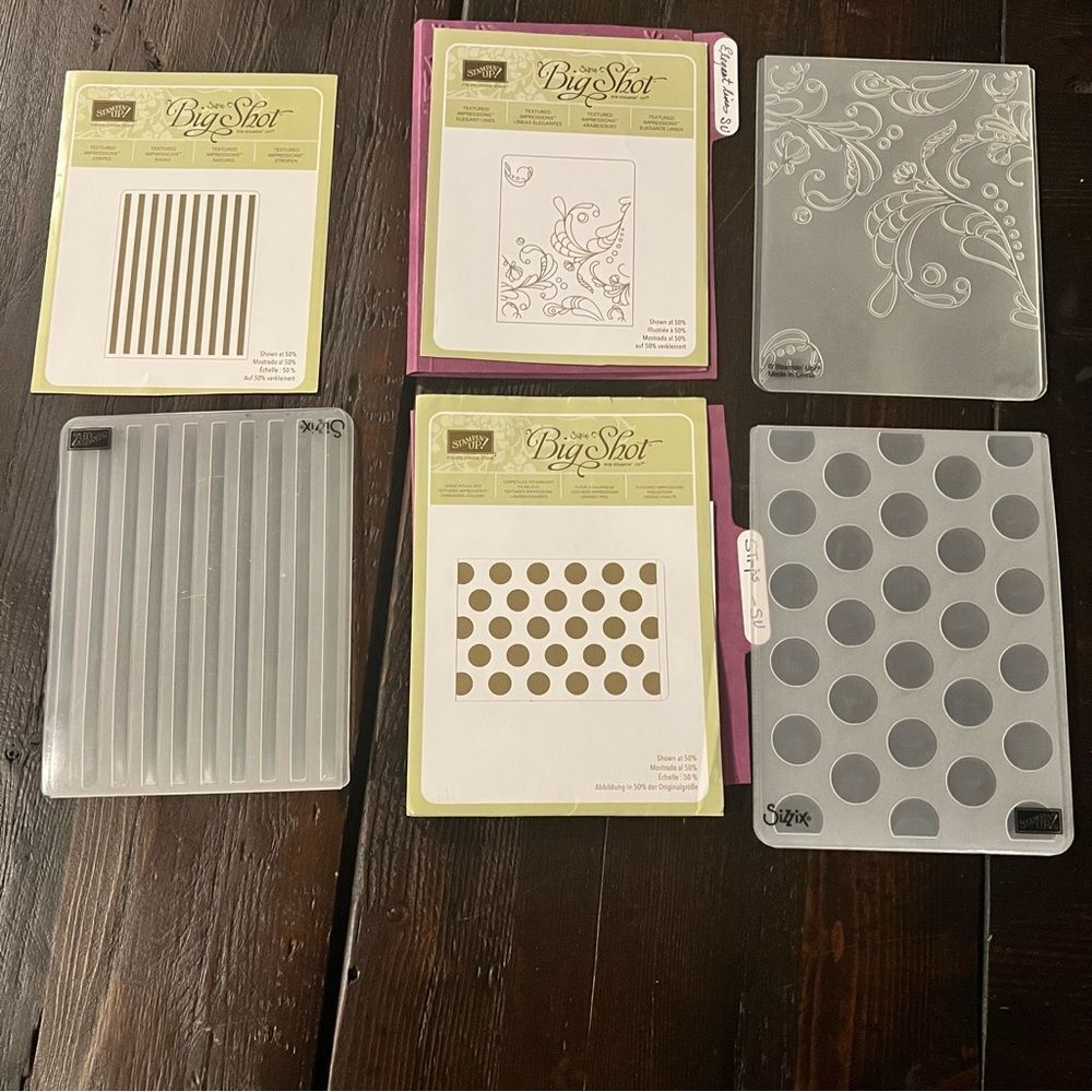 Stampin’Up Bundle 3 Textured Impressions
Stripes large Polkadots & Elegant lines
